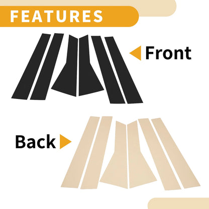 6 Pcs Door Pillar Window Trim for Honda CR-V (2011–2016) Black