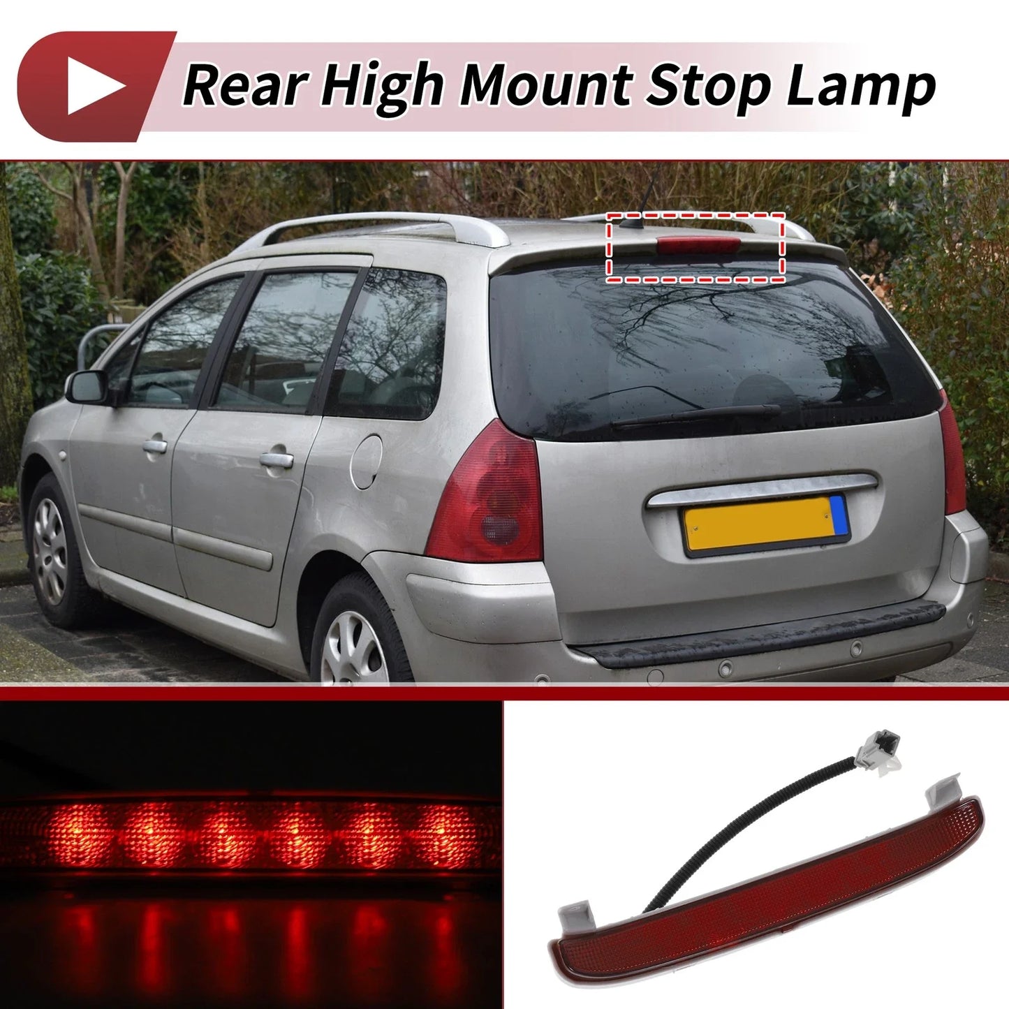 Red LED Third Brake Light for Honda Civic EX 2 Door Coupe (2001-2005)