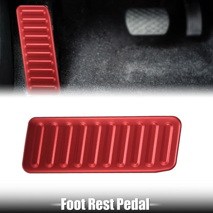 Aluminium Alloy Left Foot Rest Pedal for Ford Mustang (2015–2020) Red