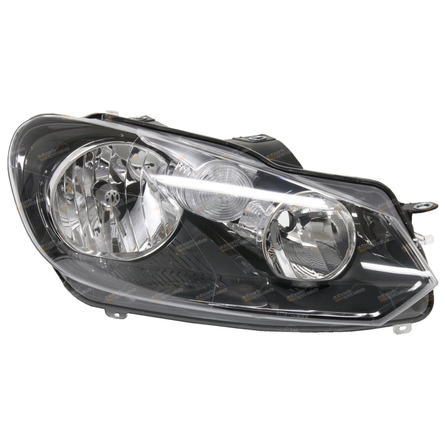 2X Black Headlights Pair for VW Golf Mk6 (2008–2012)