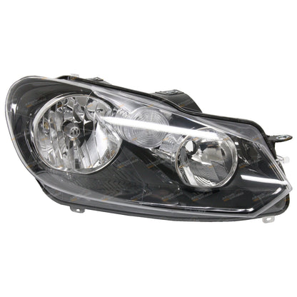 2X Black Headlights Pair for VW Golf Mk6 (2008–2012)