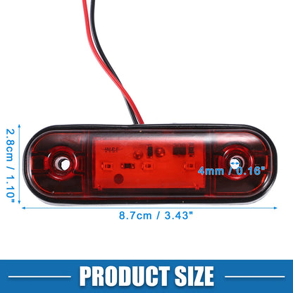 Set of 4 LED Side Marker Lights for Truck Camper Van (Red)