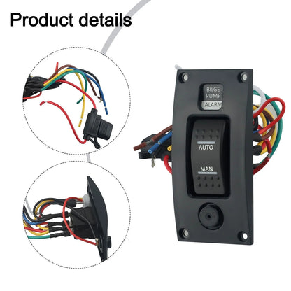 Switch Panel Pump / DC 12V 20A / Curved Waterproof ON-OFF-ON