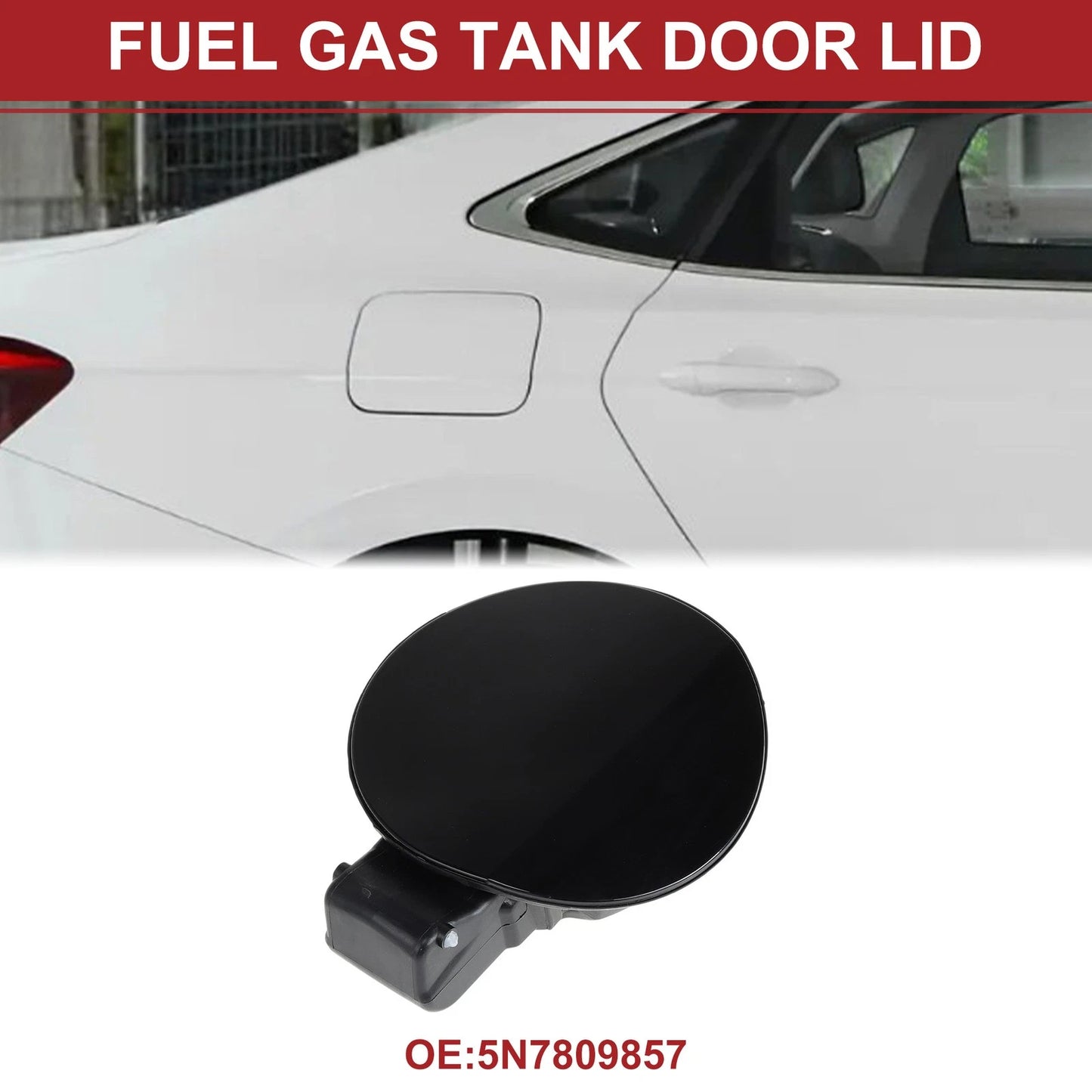 Fuel Tank Door Cap for Volkswagen Tiguan (2010–2019) - Black Filler Flap Cover