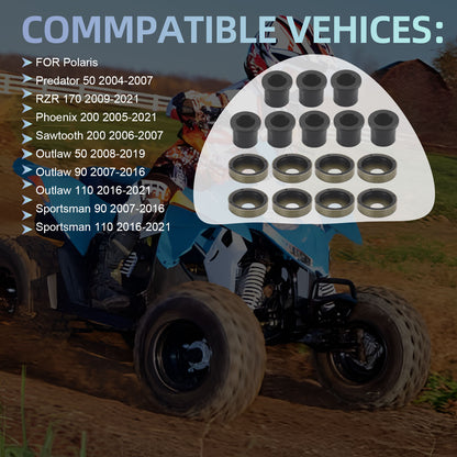 Set of 8 Front A-Arm Bushings for Polaris Predator 50 (2004–2007)