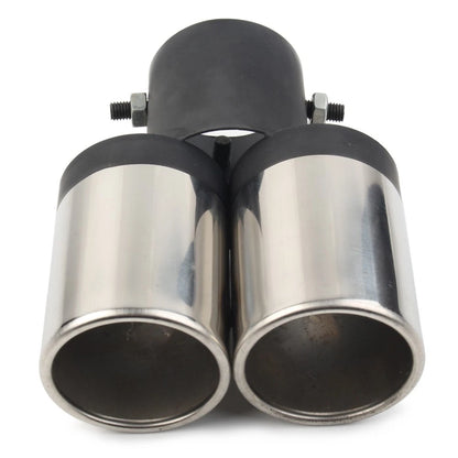 Dual Stainless Steel Exhaust Pipe Tail Muffler Tip for Universal Fit