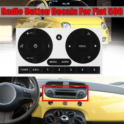 Fiat 500 Radio Button Repair Decal Sticker (2011-2016)