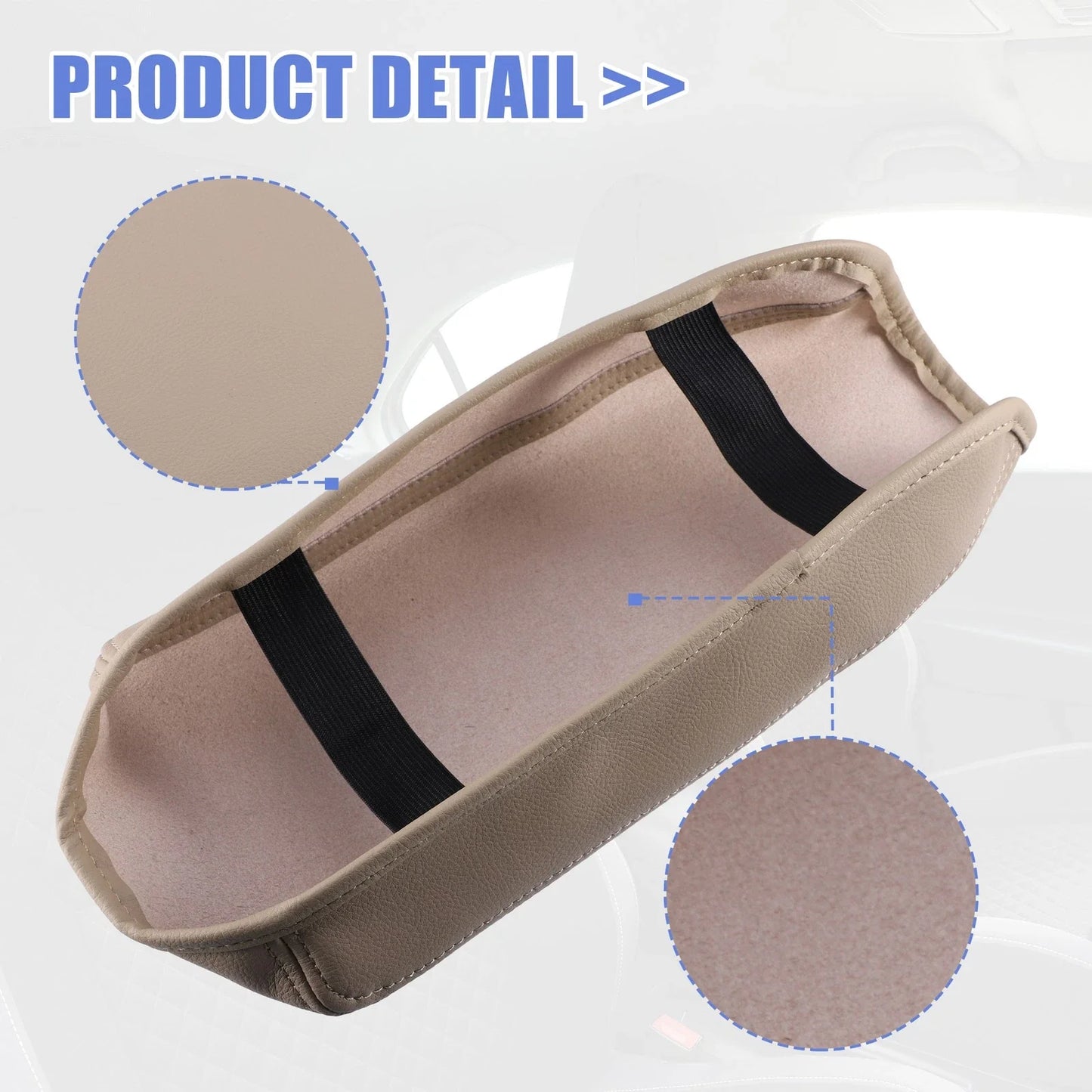 Car Center Console Armrest Cover for Honda Civic (2012-2015) Faux Leather Beige