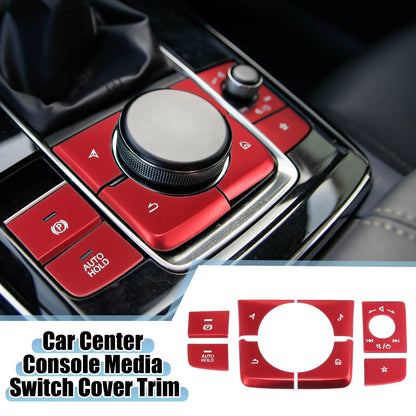 8pcs Center Console Media Panel Handbrake Cover Trim for Mazda 3 (2019–Present) Red