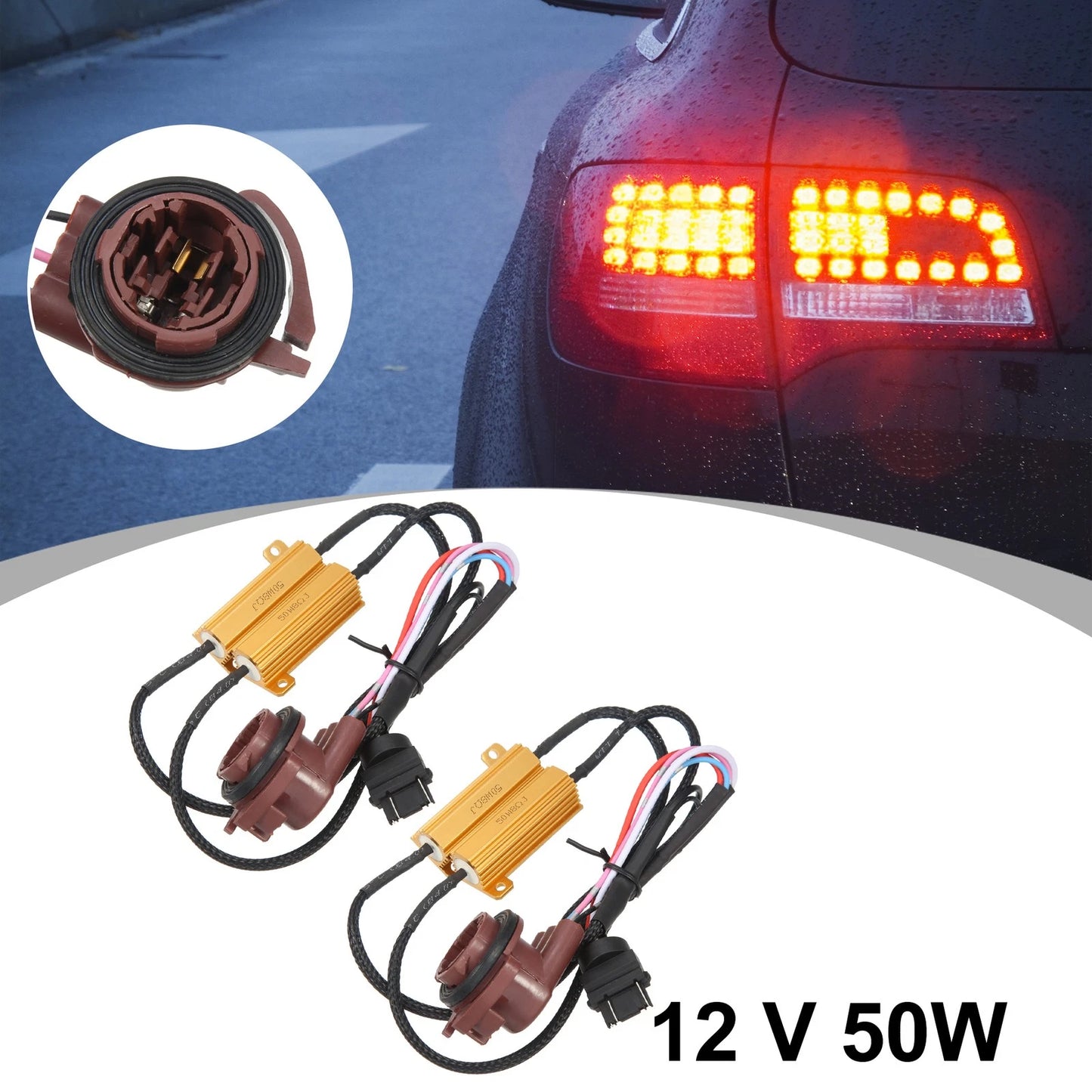 2Pcs LED Resistor Kit 3157 3047 3057 3155 for Brake Tail Light Bulbs