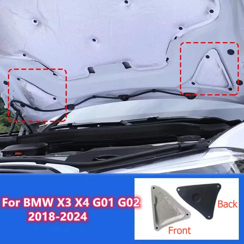 Cotton Hood Triangle Trim Pad / 2x / for BMW X3 X4 (2018–2024)