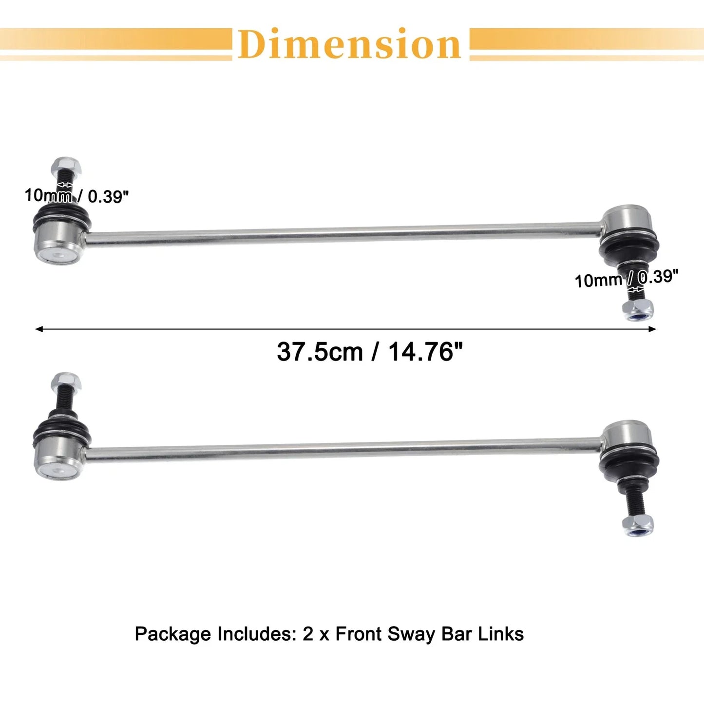 2 x Front Stabilizer Sway Bar Links for Honda Civic (2016-2017)