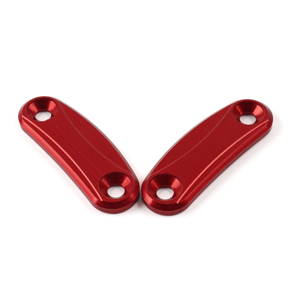 Rearview Mirror Block Off Base Plates Cover Red for Kawasaki ZX-10R (2011–2015)