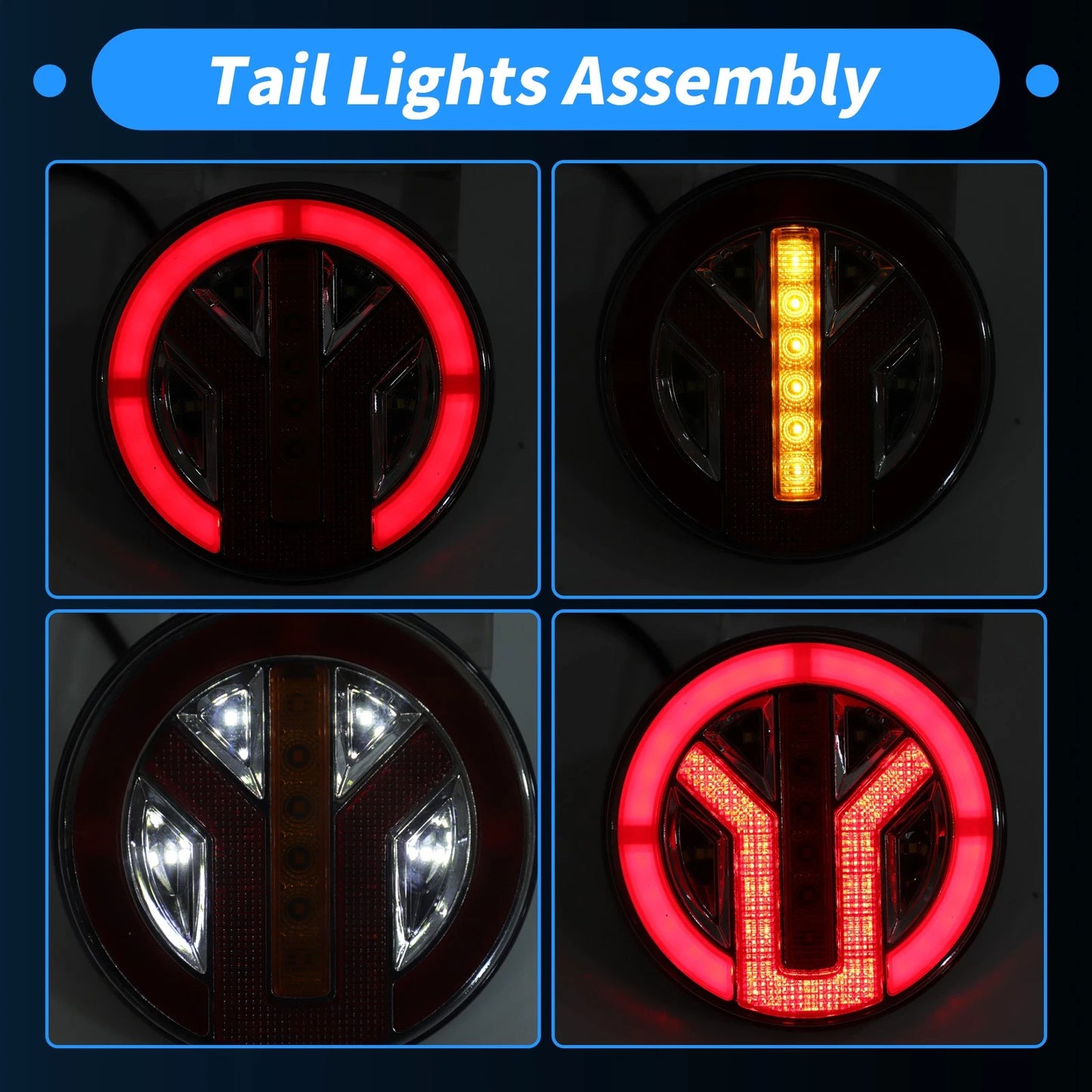 Rear Lights for 12-24 V Vehicles (Red Yellow)