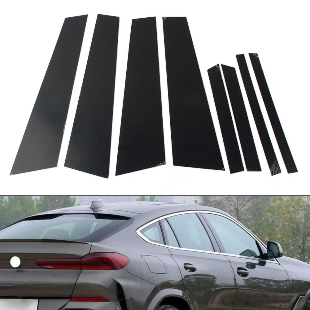 8 Pcs Car Door Window Column B C Pillar Trim for BMW X6 (2020-2021)