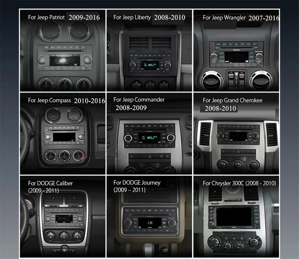 7'' Car Stereo GPS Radio for Jeep Wrangler, Chrysler 300C, Dodge Charger (2007-2023)