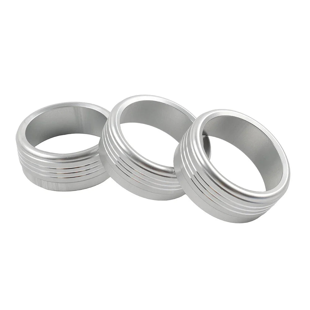 Silver AC Climate Control Knob Ring Covers for Subaru Forester XV Crosstrek WRX (2014-2021)