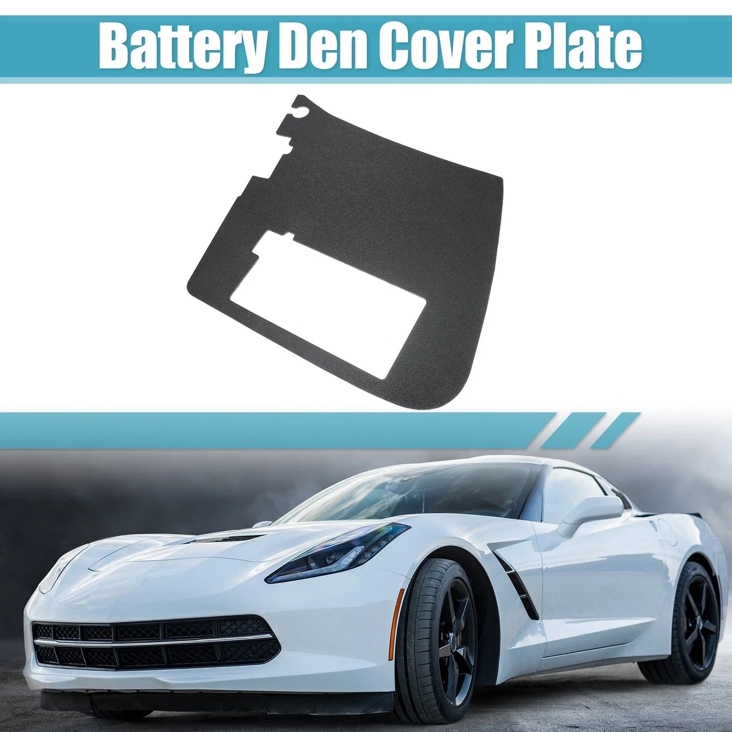 Car Battery Den Cover for Chevrolet Corvette (1997-2004) ABS Black