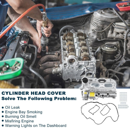 Valve Cover with Gasket for BMW 528i (2012-2016) Silver Tone