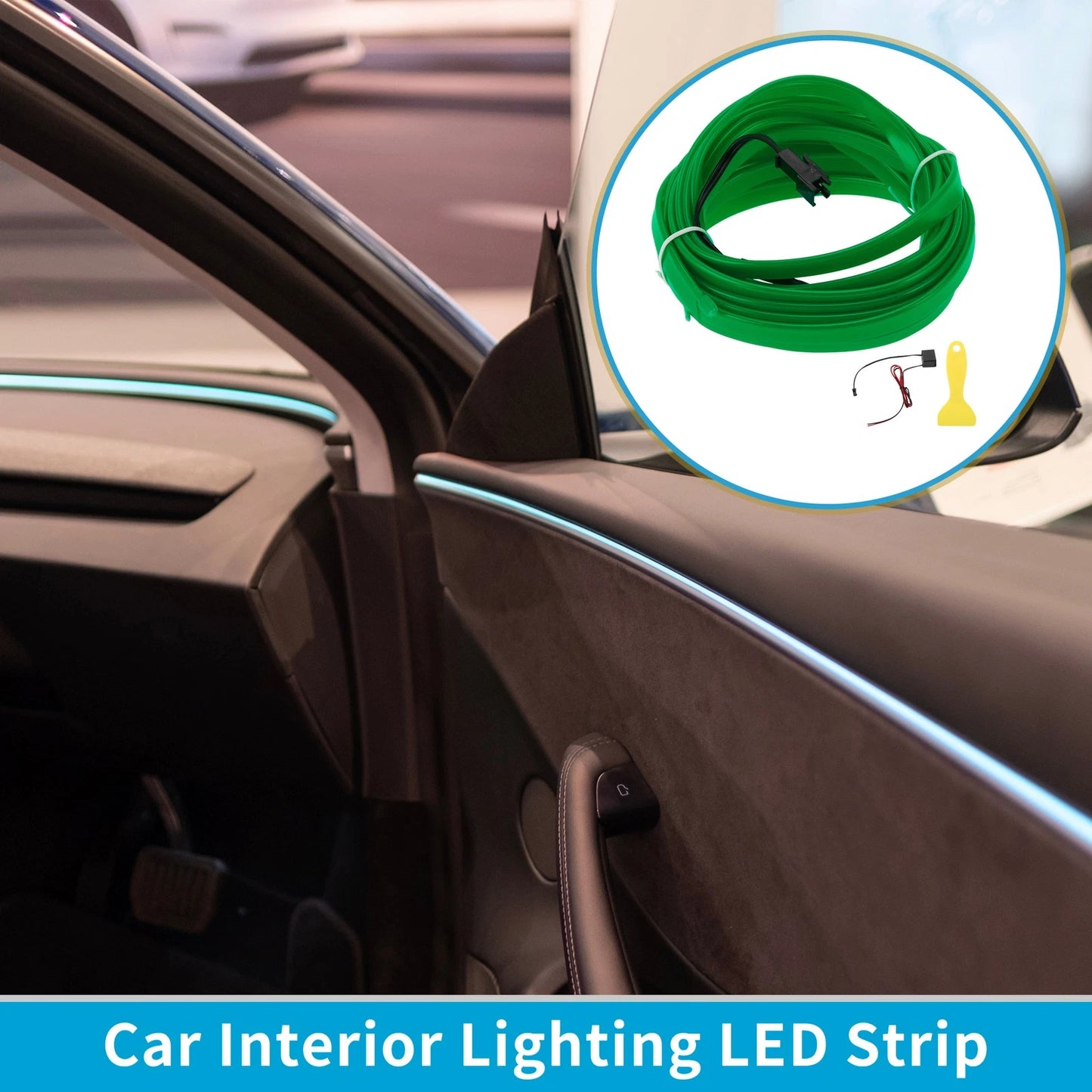 LED Strip Interior Decoration Lighting for Car (12V) Green