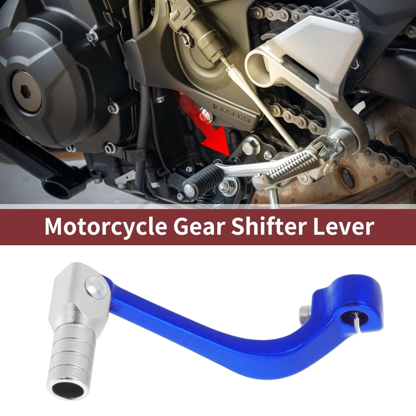 Folding Motorcycle Gear Shifter Lever for Honda CRF110F (2013-2018) Blue Silver