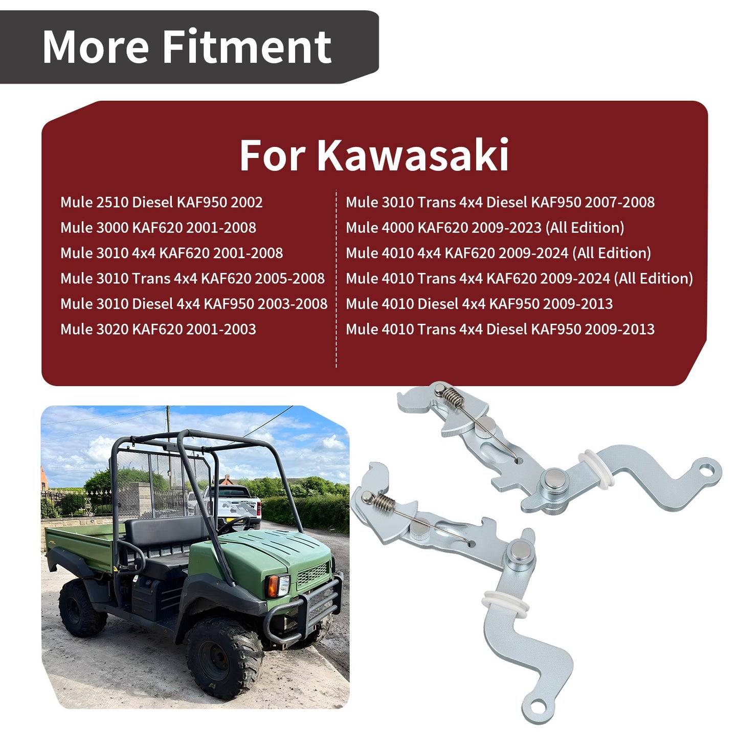 Brake Lever Bracket Set for Kawasaki Mule 2510 3000 3010 3020 4000 4010