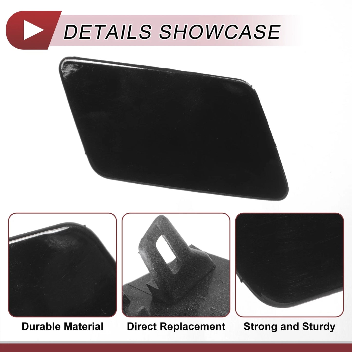 Front Right Washer Nozzle Cover Cap for Jaguar F-Pace (2017–2020) Black