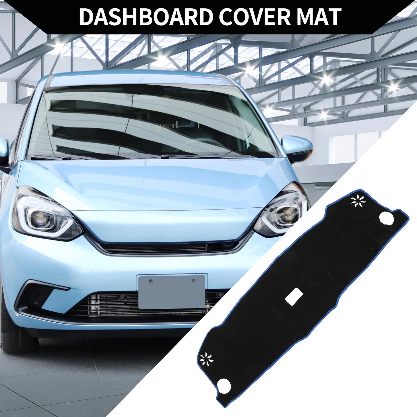Dashboard Cover Mat for Honda Vezel RV3-RV6 (2021–2024) Black Blue Set of 1