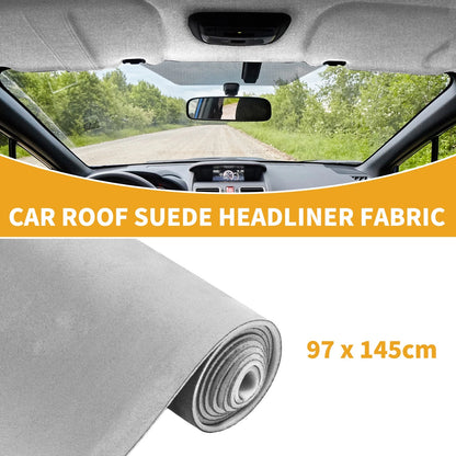 150G Suede Headliner Fabric 38"x57" Foam Back for Car Roof Repair (Light Gray)