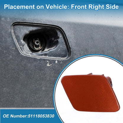 Red Front Right Side Bumper Headlight Washer Nozzle Cover Cap for BMW 1 Series