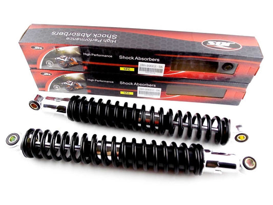 Rear Shock Absorbers for Suzuki DR500S (400mm, Black/Chrome)