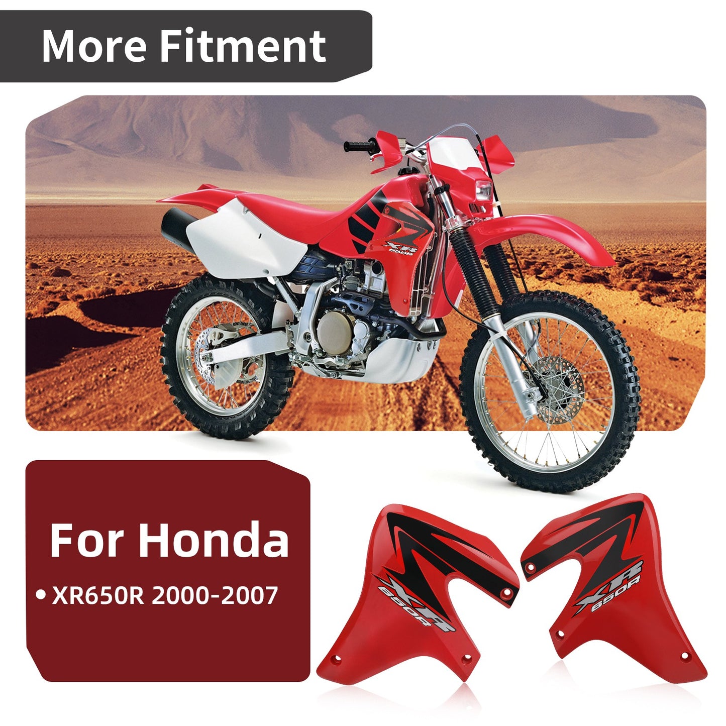 Set of 2 Radiator Shrouds for Honda XR650R (2000–2007) Plastic