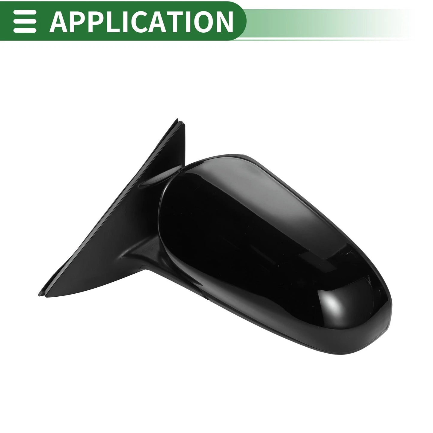 Left Door Mirror for Toyota Camry (Manual Folding, Gloss Black)