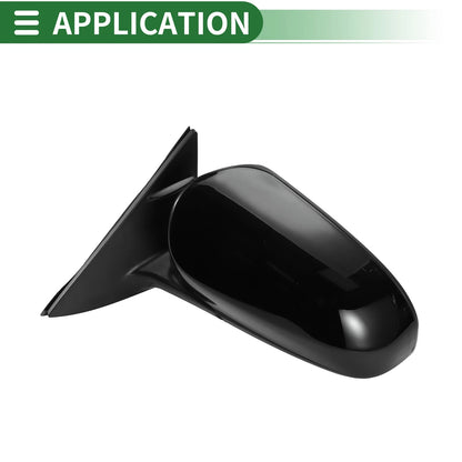 Left Door Mirror for Toyota Camry (Manual Folding, Gloss Black)