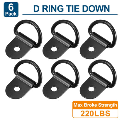 6pcs D Ring Tie Down Anchor 3mm for Trailer Truck RV Boat Cars