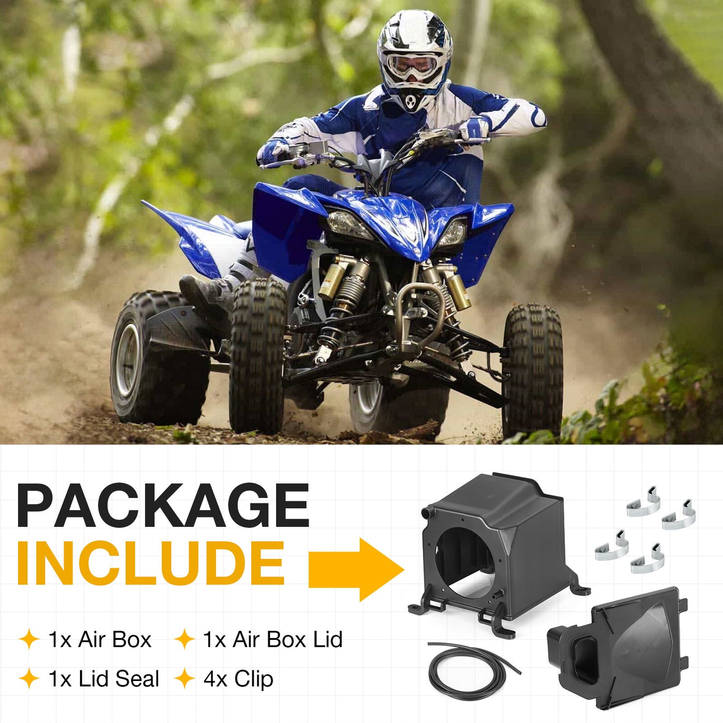 Air Filter Box Cleaner Case & Lid Cover for Yamaha YFZ450 (2004–2013)