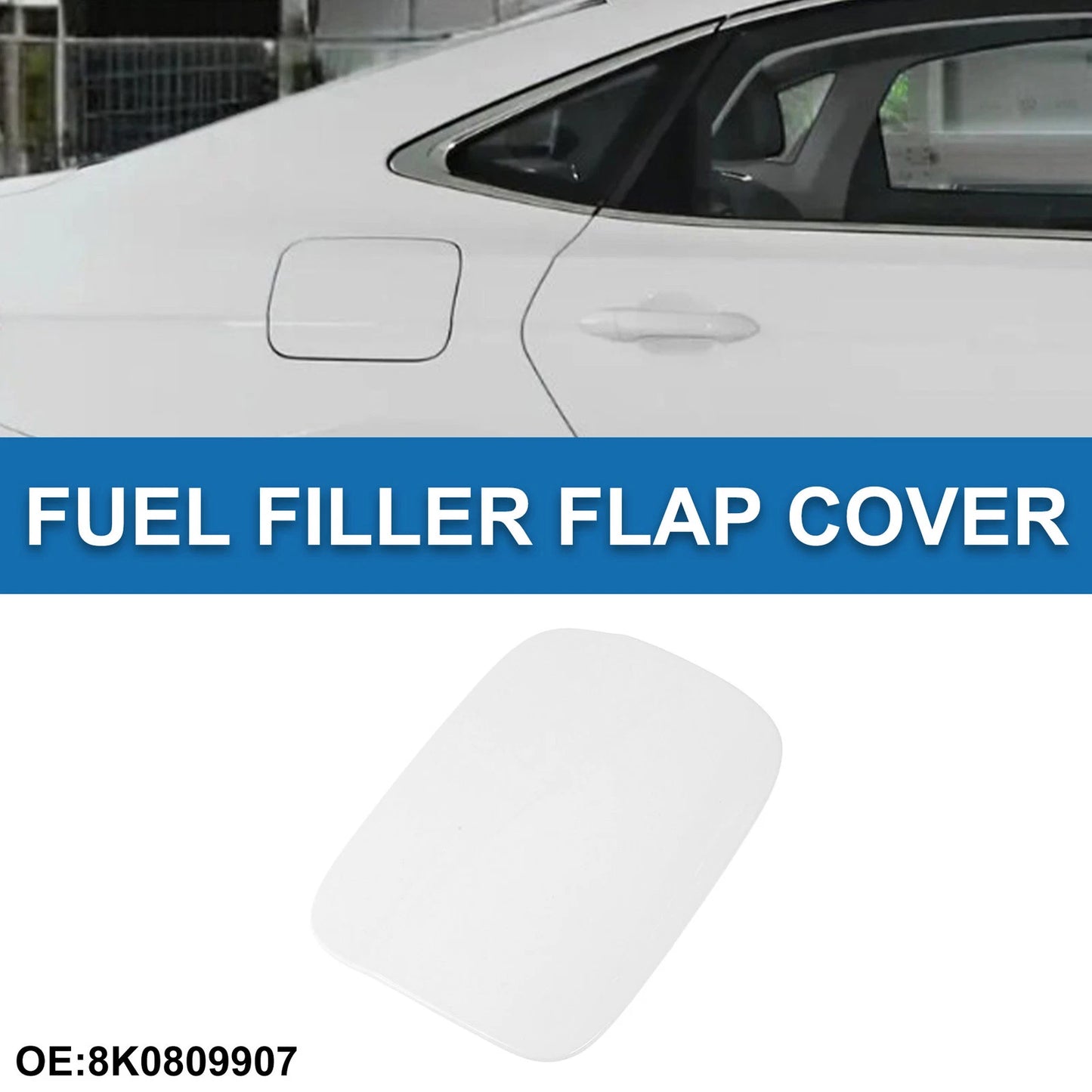 Fuel Tank Door Cap for Audi A4 (2009–2016) No. 8K0809907 White