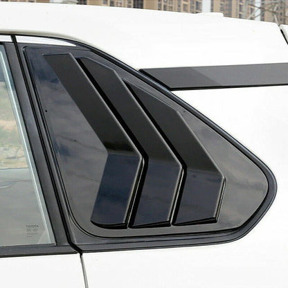 2 x Black Rear Window Louver Shutter Covers for Toyota RAV4 (2019–2024)