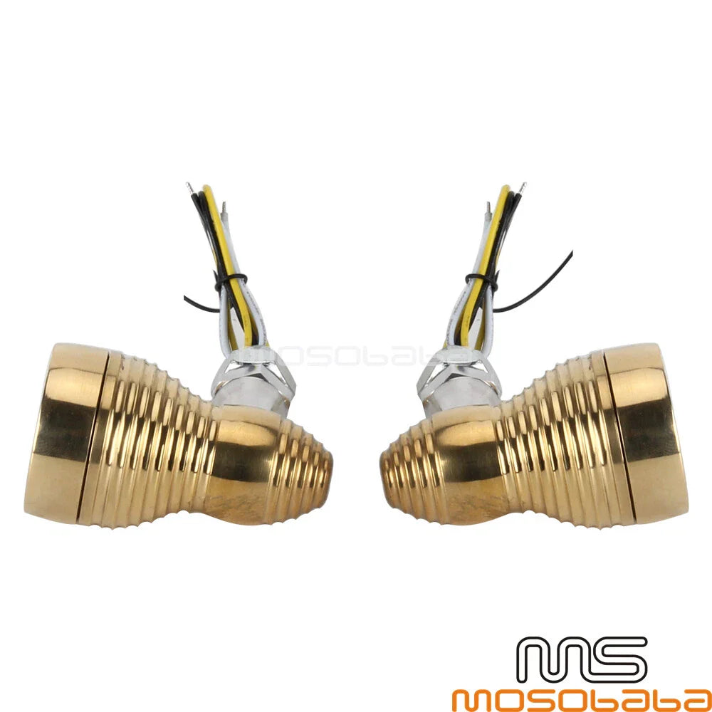 10mm Brass Turn Signal Lights for Harley Dyna FXDB (2006-2017)