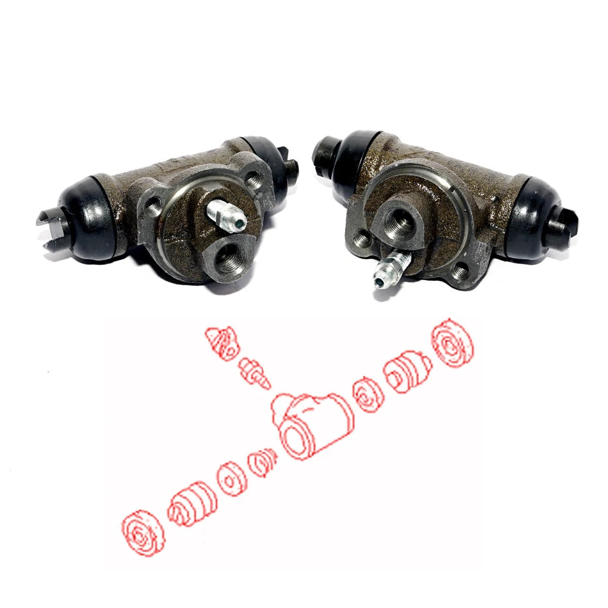 Set of 2 Rear Wheel Brake Cylinders for Nissan Almera Pulsar N16 (2000–2005)