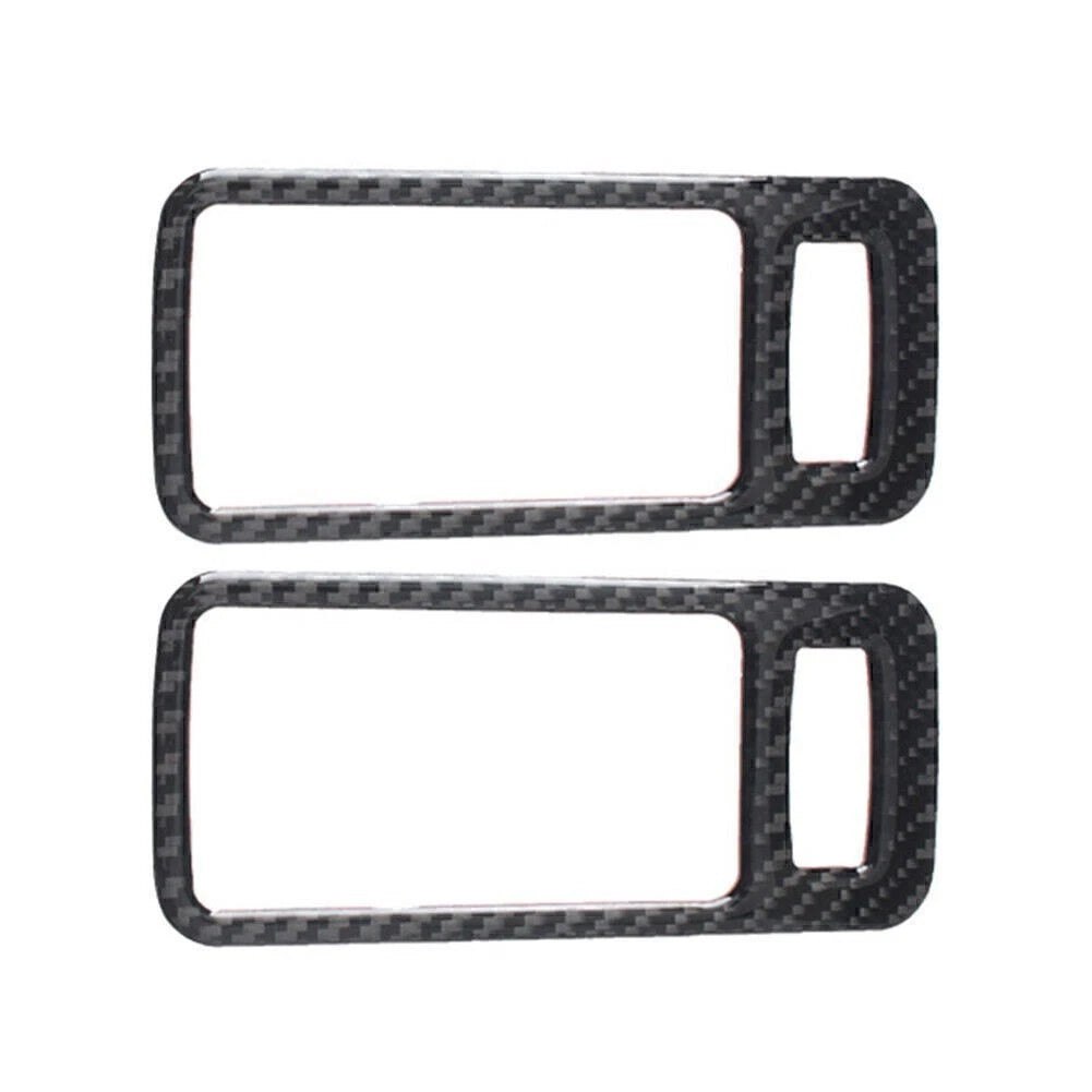 2X Carbon Fiber Interior Door Handle Bowl Trim for Ford Mustang (2009–2013)