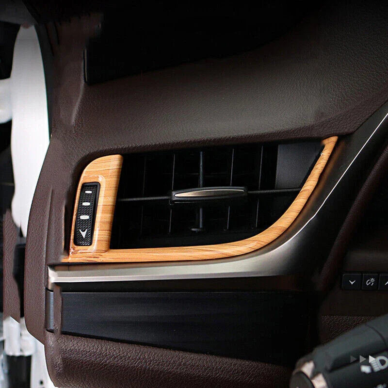 2 x Wood grain ABS Side Air Vent Outlet Cover Trim for Lexus ES350/300h/250 (2019–2022)
