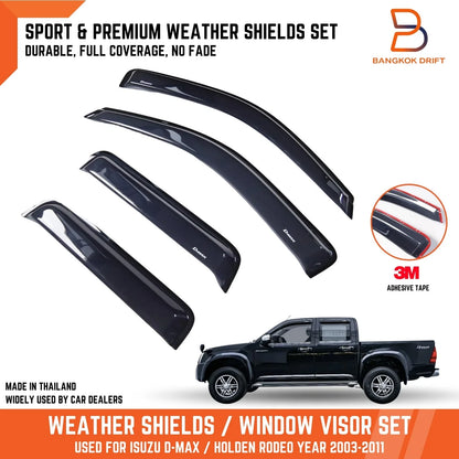 Weather Shield Window Visor Rain Guard for Holden Rodeo Isuzu D-Max (03-11)