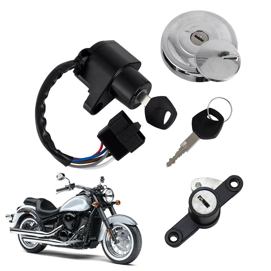 Ignition Key Switch Lock Set for Kawasaki Vulcan 900 Classic LT (2006–2024)