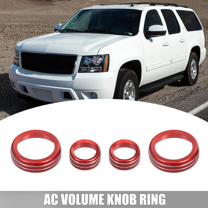 Set of 4 Air Conditioner Volume Knob Decor Rings for Chevy Corvette C7 (2014–2019)