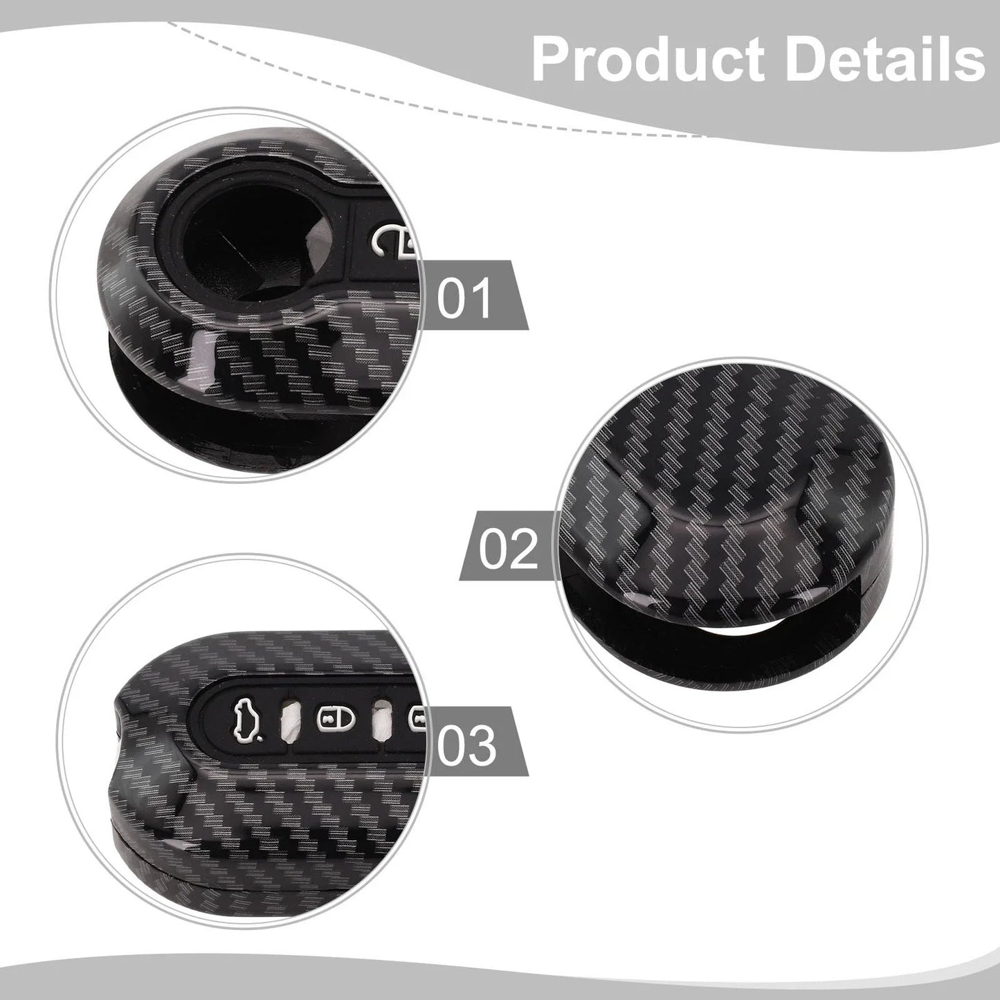 Carbon key case key cover for Fiat 500 Ducato Abarth Doblo (2007–2024)