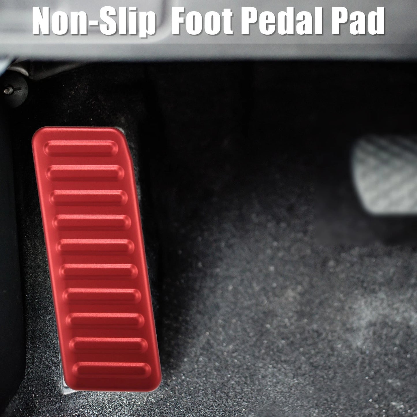 Aluminium Alloy Left Foot Rest Pedal for Ford Mustang (2015–2020) Red