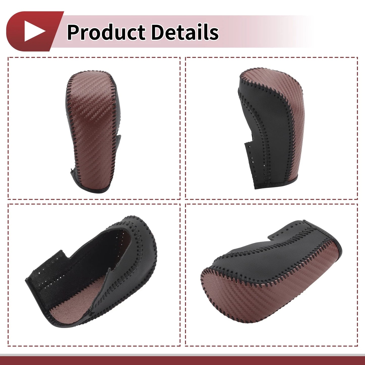 Gear Shift Knob Cover for Ford Fiesta (2009–2012) Brown Faux Leather