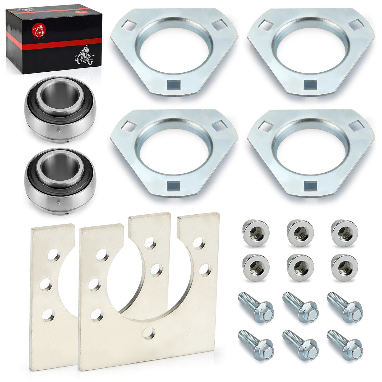 Go-Kart Live Axle Bearing Kit for Go-Kart Mini Bike (3-Hole)