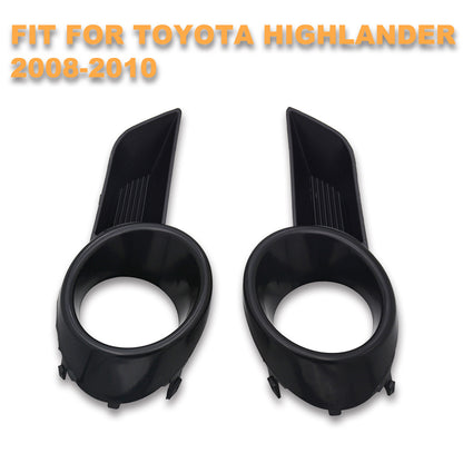 Pair Front Fog Light Covers for Toyota Highlander (2008–2010)